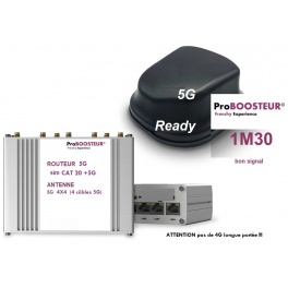 kit Proboosteur 5g routeur PRO Durable CAT-5G  1 SIM fabriqu&eacute; en Europe et antenne requin noire rabaiss&eacute;e technologie  5g