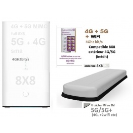 kit ProBOOSTEUR&copy; 8X8 4G CAT20 +5G 4 GBit Europe+Monde 1 SIM (eco) (8 ant. ext. 4G + 5G  8X8 mimo sma Premium Ant., SIMULTI
