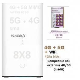 Routeur semi PRO  8X8-  8  CAT10/20 + 5G 5.5gig sorties , 2 SIM, Wifi 7, NEUF + Configs + Param. sur mesure , SIMULT