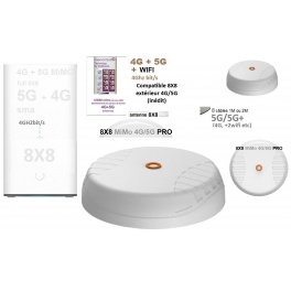 kit ProBOOSTEUR&copy; PRO 8X8 4G CAT20 +5G 4 GBit Europe+Monde 2 SIM (eco) (8antennes ext&eacute;rieures 4G + 5G  8X8 mimo POYNT , SIMULT