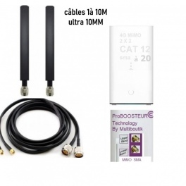 PRO CAT12/20 KIT antenne ext&eacute;rieure X2 Platinium c&acirc;ble 10MM sur mesure avec ROUTEUR semi Pro + Configs + Param&eacute;trage sur mesure