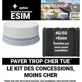 kit ESIM 5G platinium CAT19/20  CAT-5G  2 SIM fabriqu&eacute; en Europe et antenne blanche/grise + CONFIG PLUS (fonction esim)
