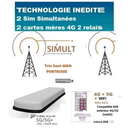 kit ProBOOSTEUR&copy;  Routeur 4G+ porteuse Europe &eacute;tendue , 4g+ BOOST 2 FORFAITS SIMULT avec antennes pro  futur 4G +5G  8X8